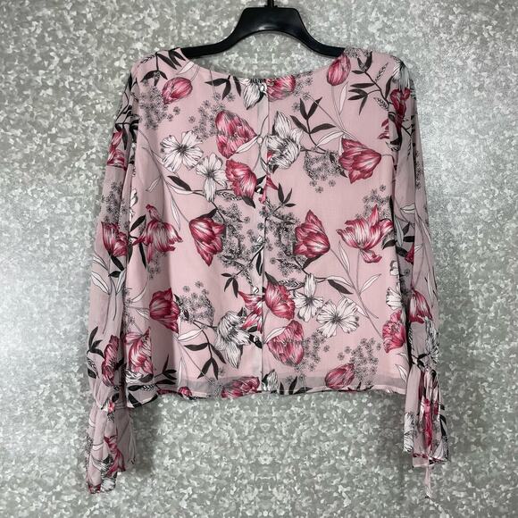 Cupcakes & Cashmere Women's Pink Floral Coquette Blouse - Size Large - Romantic - Picture 8 of 8
